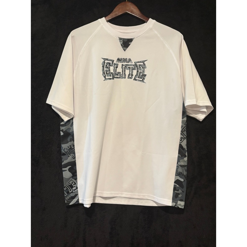 MMA Elite Athletic T-Shirt Camo Trim Activewear Top Mens‎ Large